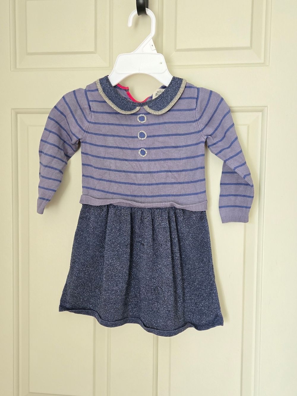 Mini Boden Dress With Peterpan Collar 2-3 Years